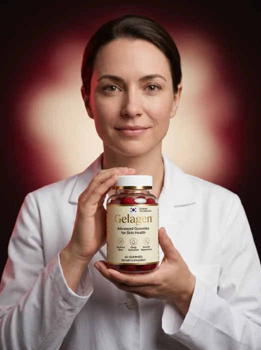 Health professional holding a bottle of Gelagen